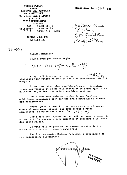 05 mai 1994 - Contenu signé BROLLES se passe de commentaire - 