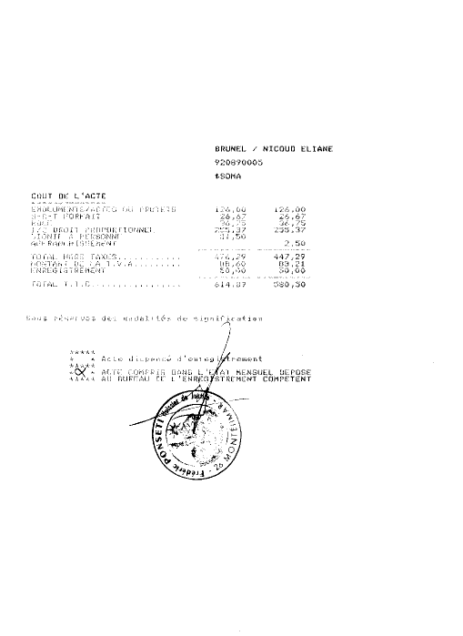 13 aout 1992 - Sommation de payer de l'huissier Ponseti