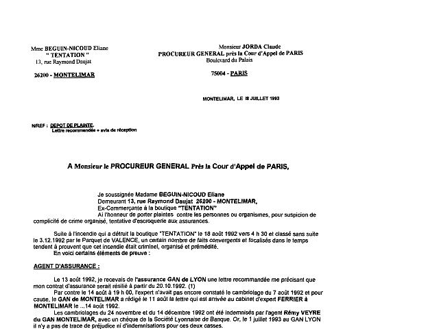 Plaintes contre Apap, Obrego, Boulmier,  Becquet, Lpine  .. etc..[2e fois]